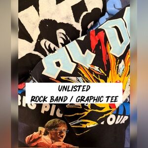 UNLISTED ROCK BAND / GRAPHIC TEE AS SHOWN LIVE / AS DESCRIBED.